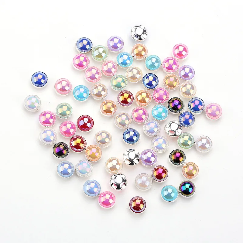 Mix color 6mm/8mm Sewing Silver/Golden Base Rhinestone Round Beads For Wedding Dress DIY Headdress  50pcs