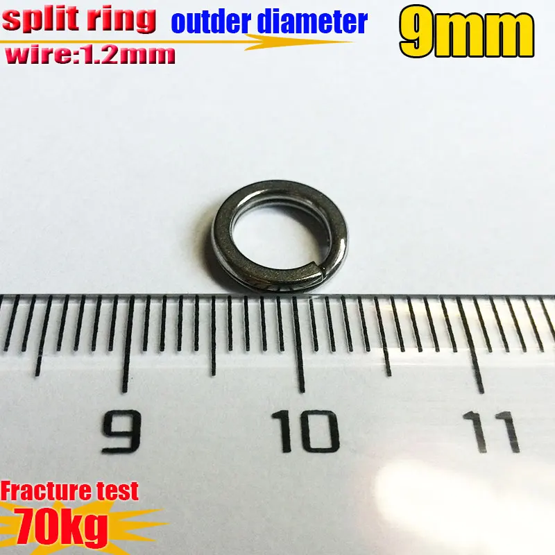 fishing lure split ring  strengthen flat hardness1.2mm*od9mm Quantity 80pcs/lot material 304 stainless steel