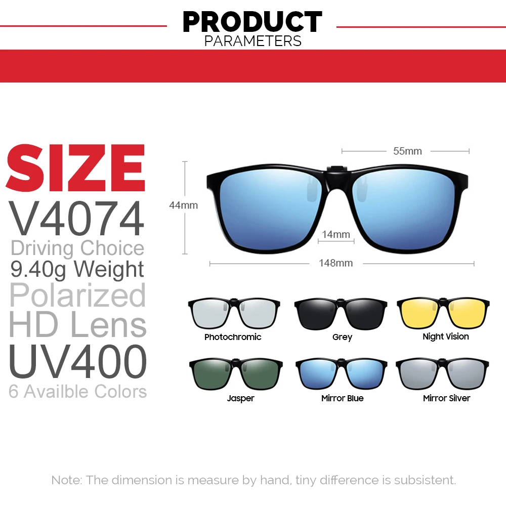 VIVIBEE Farbverlauf Rot Lila Flip Up Clip auf Sonnenbrille für Frauen Polarisierte Spiegel Rosa Quadratische Gläser Weibliche UV400 Shades – Detail 7