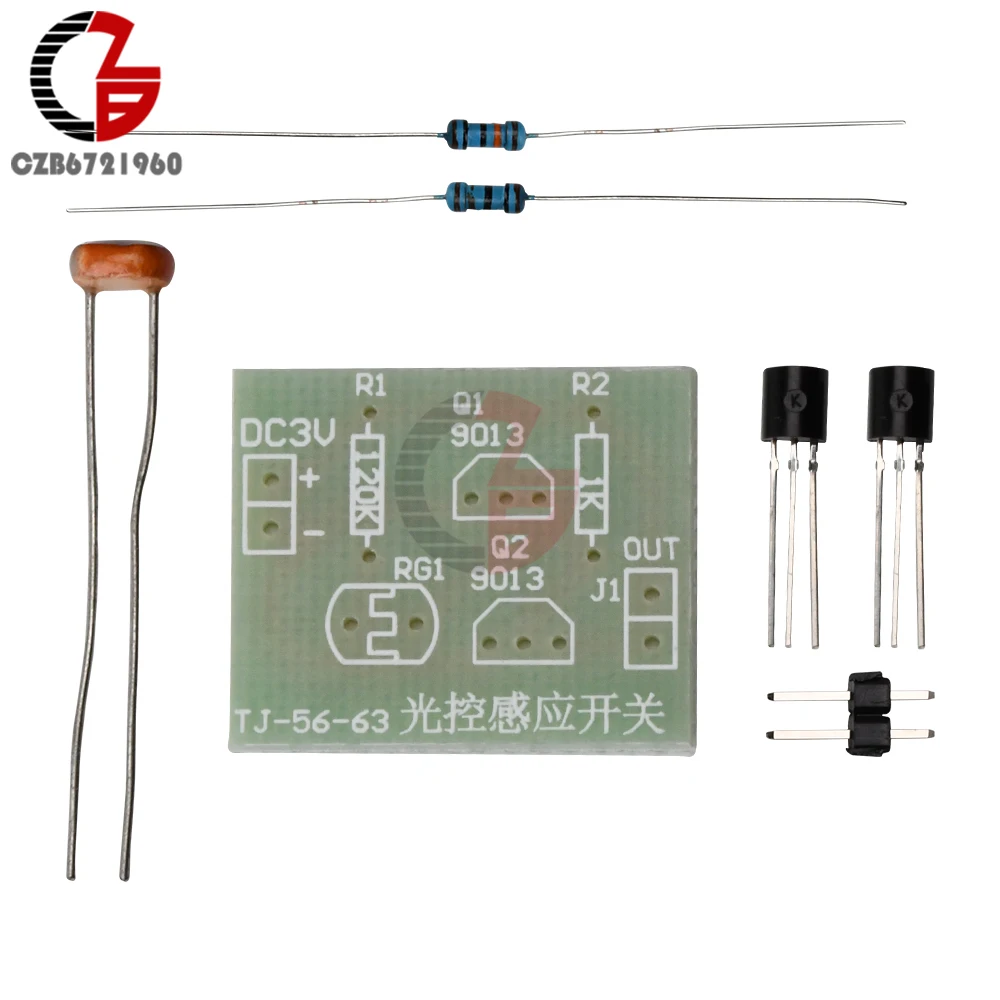 DC 3V Photoelectric Switch DIY Kit Light Control Sensor Switch Induction Photoswitch Electronic Trainning Integrated Circuit