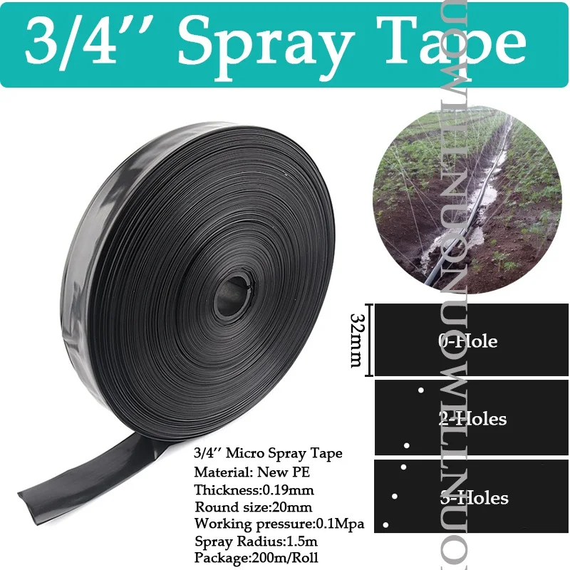 Hurtownie 100 ~ 200m/Roll Spray Tape 3/4 \'\'~ 2\'\' szklarnia podlewanie rury pod membraną Film mikronawadnianie rolnicze wąż