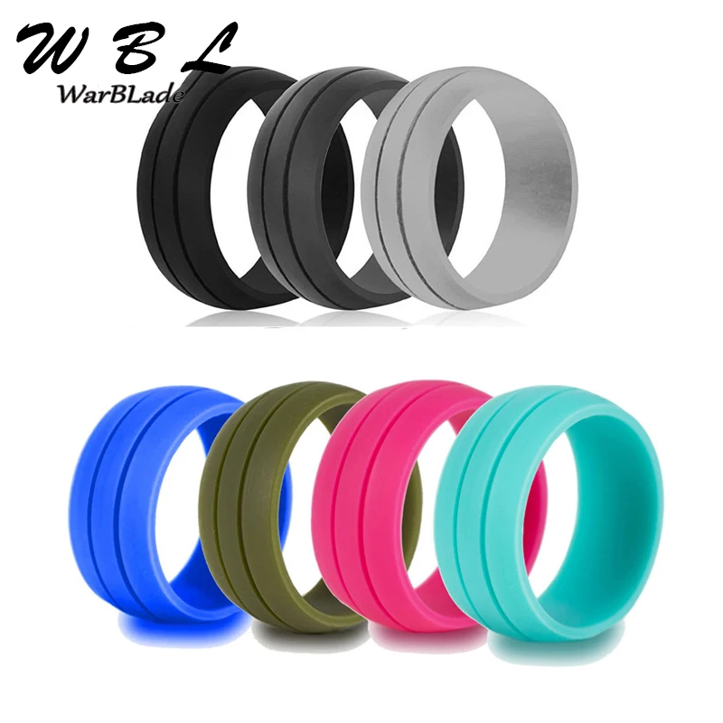 100pcs/set 6-12 Size Food Grade FDA Silicone Ring 8mm Hypoallergenic Crossfit Flexible Sports Rubber Finger Rings For Men Women