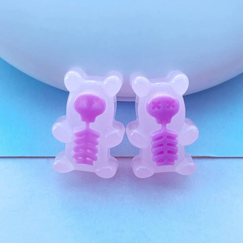 12 Pcs New Mixed Cartoon Mini Bear Flat Back Resin Cabochons Necklace Pendant Keychain Charms DIY Decoration A94 - Image 5