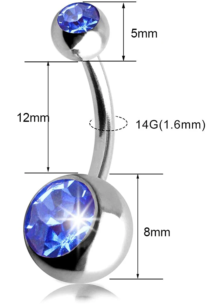 30 Pcs Colorful 14G Belly Button Rings Belly Rings Stud for Women Belly Piercing Jewelry Belly Bars Navel Rings Stainless Steel