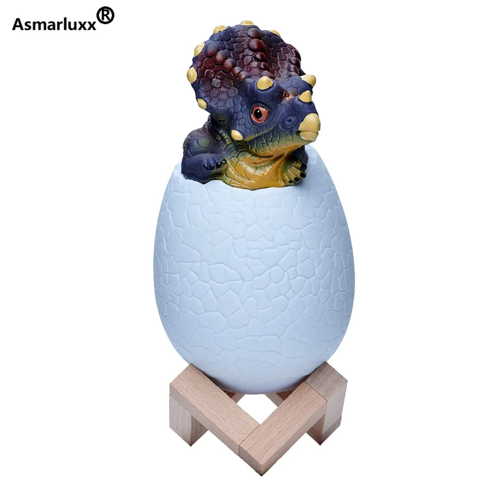 

3D Triceratops Dinosaur Night Light 16 Colors Dinosaur Egg Lamp for Children Gift USB Remote Control / Touch / Pat Night Light