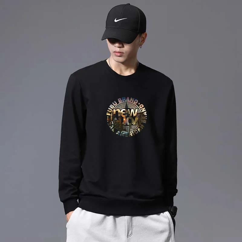 

Spring And Autumn Printing New All-match Men's Round Neck Pullover Couples Fashion Thin Section Bottoming Shirt Brand Clothes