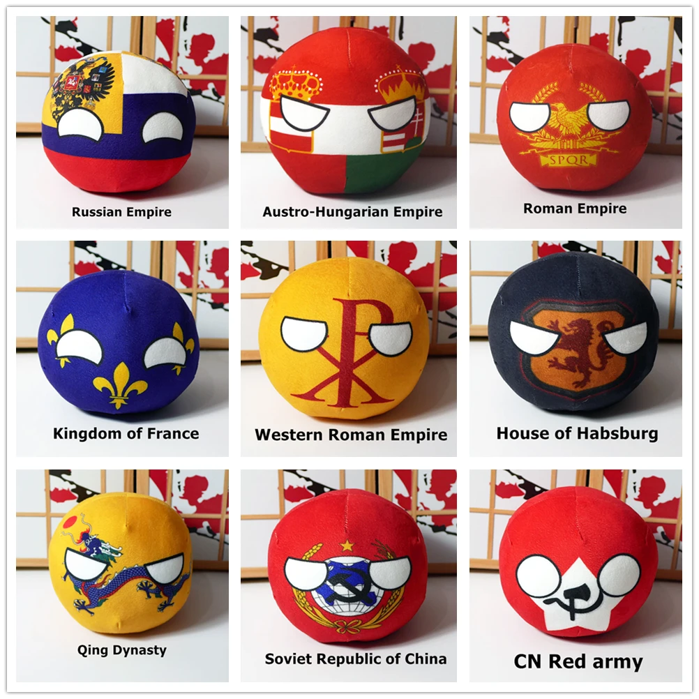 Polandball Plush Doll Countries National Ball Model Toy Brazil Portugal Mexico Countryball Football Plush Pillow Pendant 9-20cm