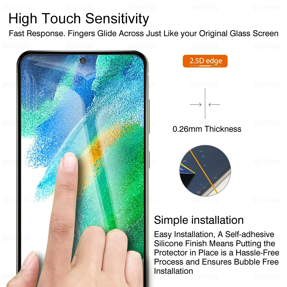 6in1 Full Cover Tempered Glass For Samsung Galaxy S21 FE 5G Screen Protector For Samsung S21 S20 FE Camera Lens Protection Film