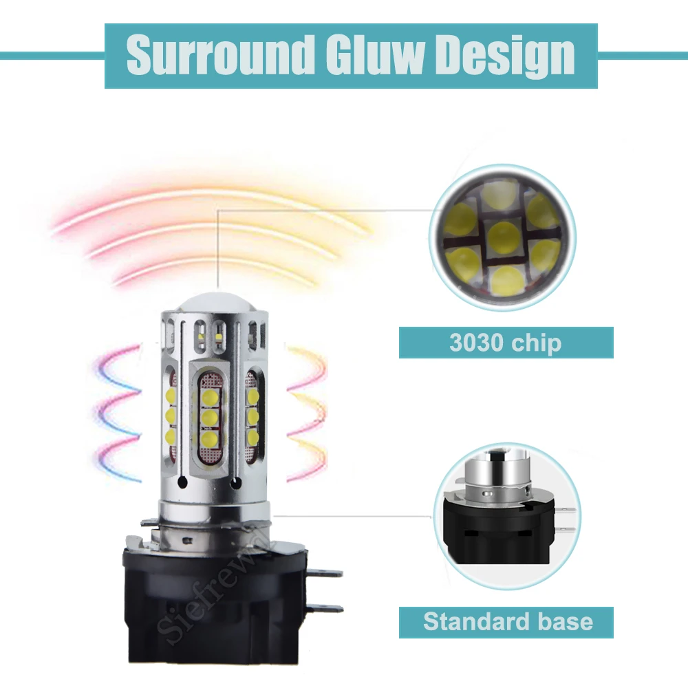 2Pcs H11B H8B Car Led Head Light Bulbs Fog Lamps 12V 24V  White 6000K For KIA Optima Borrego Forte Soul Sportage Elantra Genesis