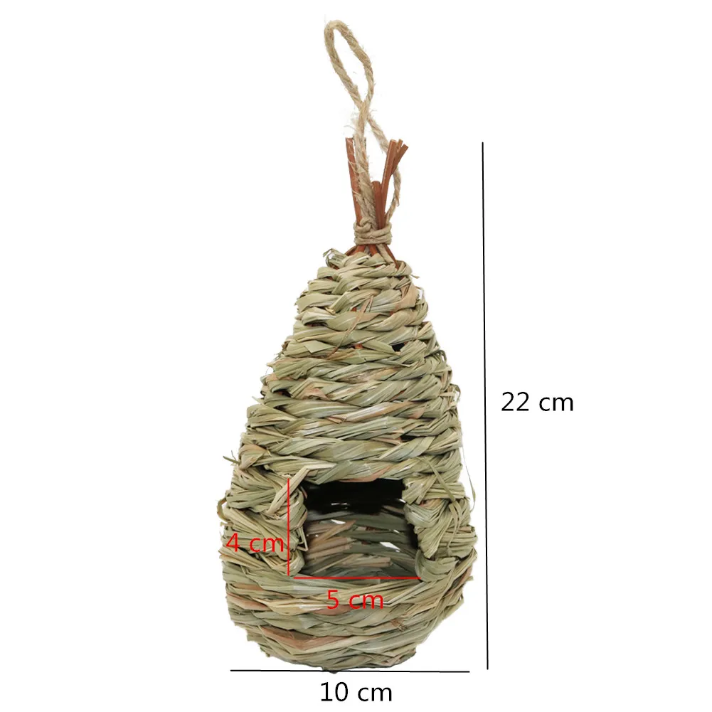 1Pc Hanging Straw Bird Breeding Nest Pigeon Parrot Hatching Nest Roosting Decoration Birdhouse Small Animal Cage Pet Supplies