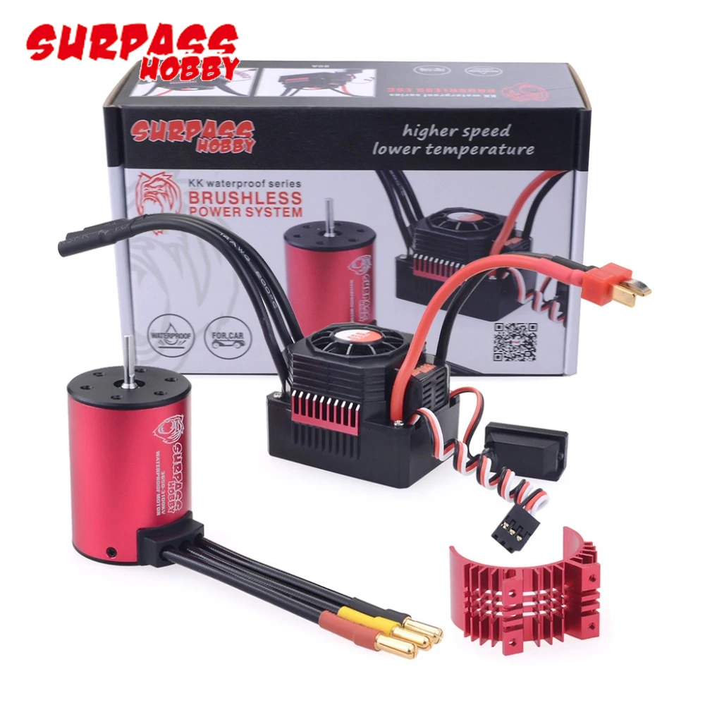 Surpass Hobby Waterproof 3660 2600KV/3500KV Brushless Motor With 60A/80A 2-3S Brushless ESC For RC 1/10 Car Truck Buggy Off-road