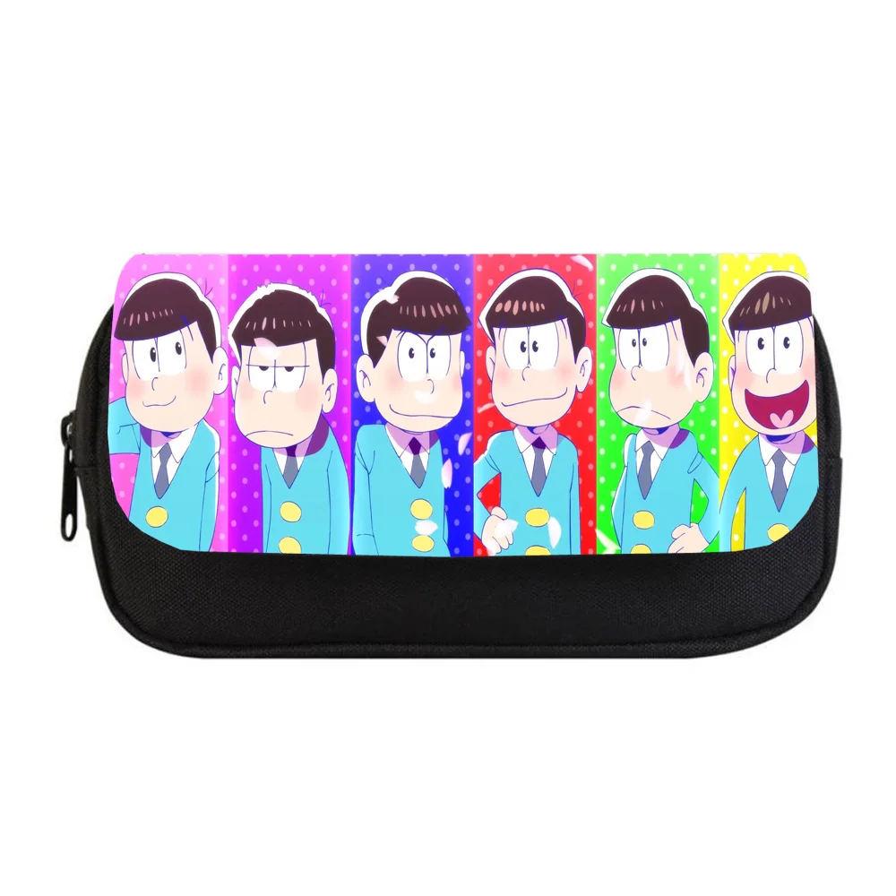 anime Osomatsu San teenagers Pencil Case kids Canvas Zipper Detachable Pencil Bag student Pencil Box Women Cosmetic Cases Bag