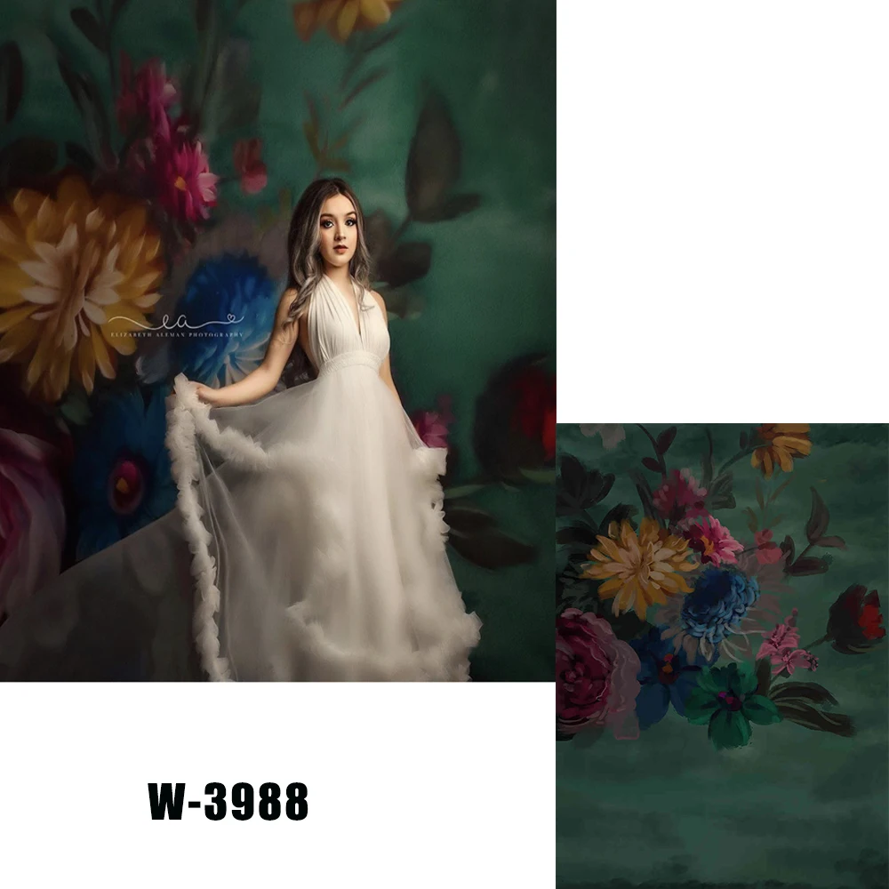 

Newborn Baby Floral Photography Backdrops Painting Flower Photographic Studio Photo Background Birthday Decorations Prop W-3988