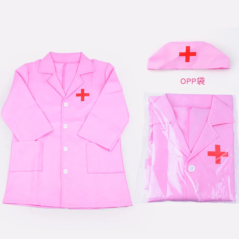 Strój pielęgniarki Halloween dzieci lekarz kostium dzieci przedszkole wydajność Cosplay szpital płaszcz z czapką