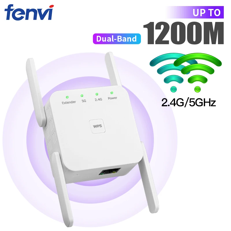 

Wifi Repeater 5Ghz Wireless Wifi Extender 1200Mbps Long Range Signal Wi-Fi Amplifier Router Wi Fi Booster 2.4G Wifi Repiter