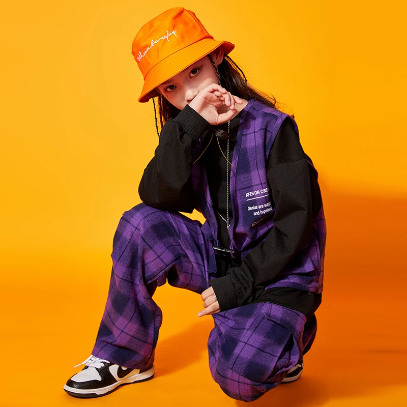 Vêtements Hip Hop pour enfants, sweat-shirt, veste sans manches, pantalon Cargo pour fille et garçon, Costume de Jazz et de danse, vêtements de soirée de rue