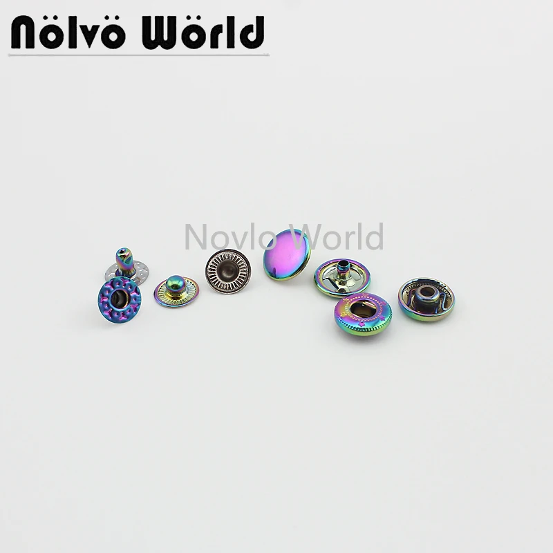 

Nolvo World 20-100 pieces rainbow 12mm metal buttons for clothes fasterns decorative handbag buckle snap button