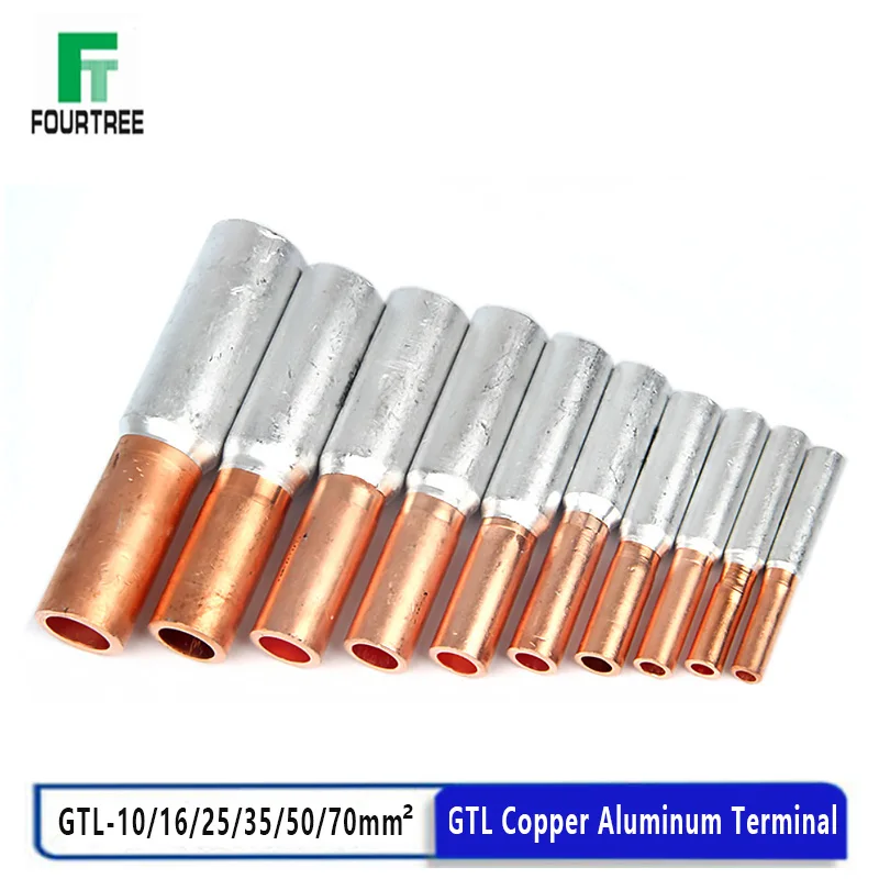 Compression Copper Aluminum CU-AL Tube Bimetallic Crimp Terminal Cable Wire Connector Splice Sleeve Lug Ferrule GTL Series