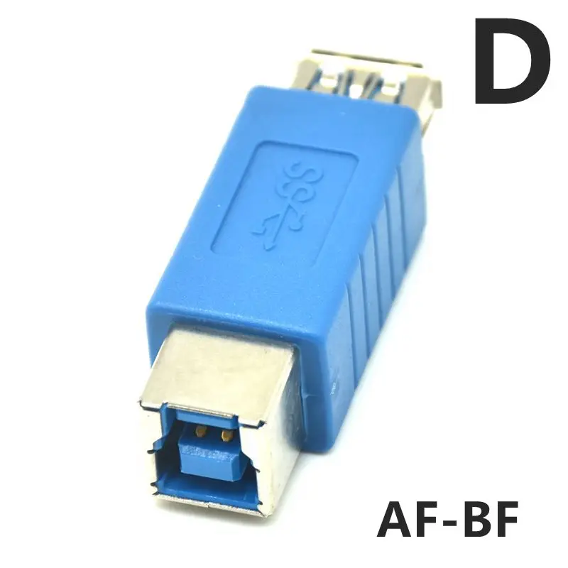 1 szt. Wyprzedaż USB 3.0 typ A żeński na typ B męski Adapter złącza wtykowego USB 3.0 Adapter konwertera AF na BM