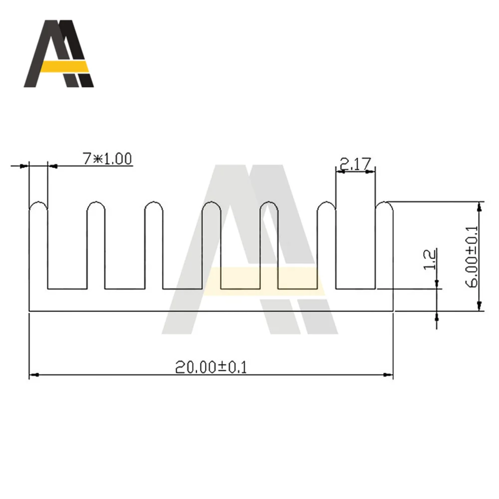 อลูมิเนียมอัลลอยด์ฮีทซิงค์ Cooling Pad สำหรับ LED ชิป IC Cooler 150X20X6มม.ความร้อน