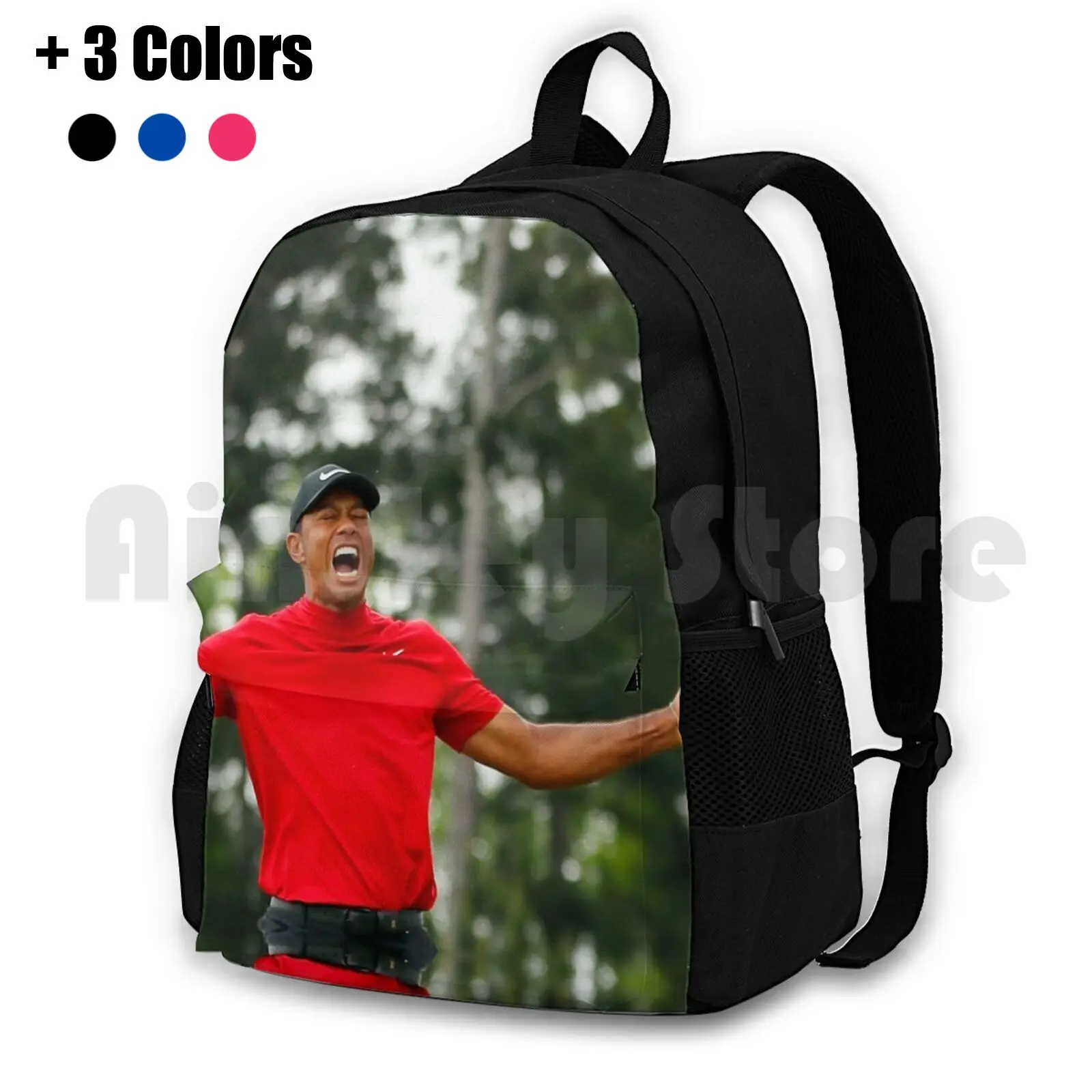 Celebrating His At The Masters Outdoor Hiking Backpack Waterproof Camping Travel Sports Sport Legends Legendary Athlete Hero