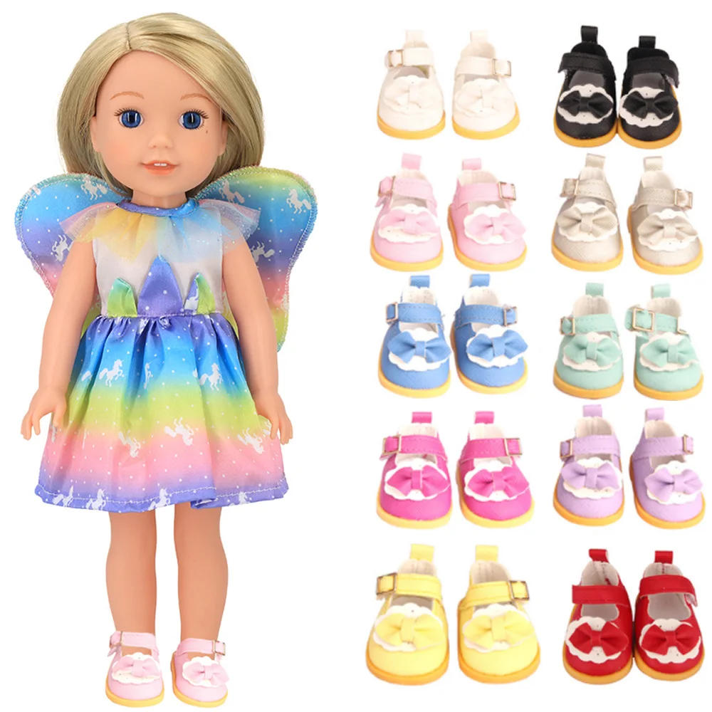 5cm Toys Doll shoes for 14 inch New born doll American doll EXO Fashion candy color leather shoes