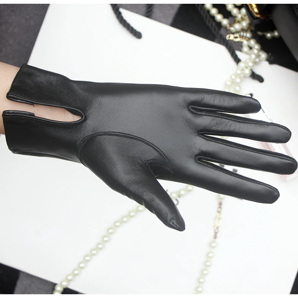 Women's 25cm Sheepskin Gloves Without Lining Single Layer Genuine Leather Driving Glove Simple Elegant Over The Wrist Custom-mad