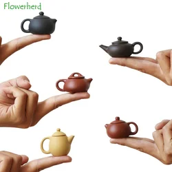 Mini Tea Pets Teaware Kung Fu Tea Set Purple Clay Tea Pot Handmade Creative Fingertip Pot Tea Playing