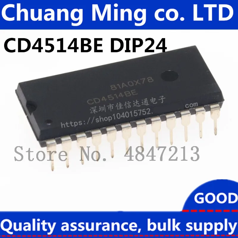 Envío Gratis, 10 unids/lote CD4514BE CD4514BCN CD4514 4514 DIP-24 IC en stock
