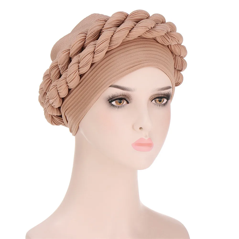 Topi Wanita Kanker Topi Kemo Muslim Hijab Braid Syal Kepala Turban Penutup Kepala Ramadan Rambut Rontok Islami Headwear Mode