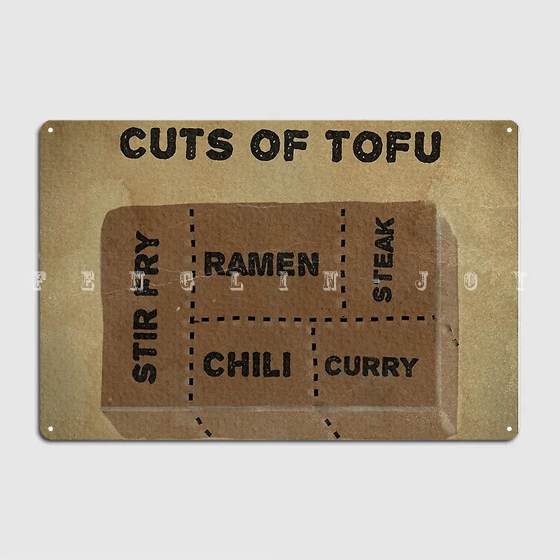 Cuts Of Tofu Metal Sign Wall Pub Pub Garage Retro Plates Tin Sign Poster