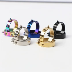 10Pcs/lot Punk Spike Stainless Steel Rings For Women Men Mix Color Fashion Jewelry Party Gifts