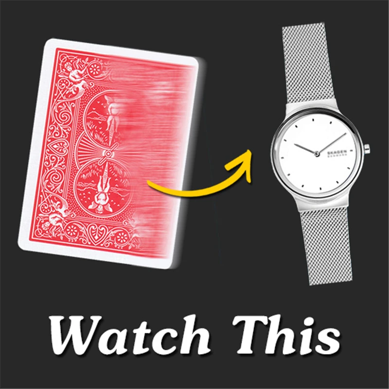 

Watch This Magic Tricks Card To/ Change Watch Close Up Street Stage Magic Props Illusion Gimmick Mentalism Puzzle Toy Comedy