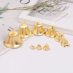 10Pcs Gold Small Bell Metal Wind Chime Pendant Hand DIY Speaker Bell Christmas Party Home Garden Decoration Supplies