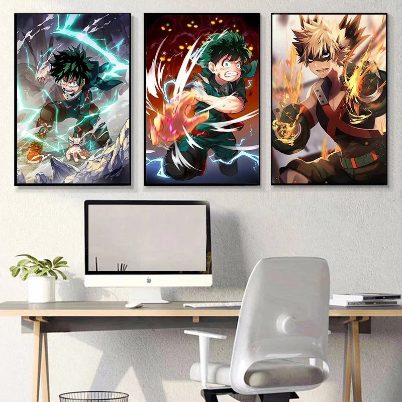 Janpnese Anime My Hero Academia Canvas Poster Wall Art Print High Quality Painting Picture for Living Room Bedroom Home Decor