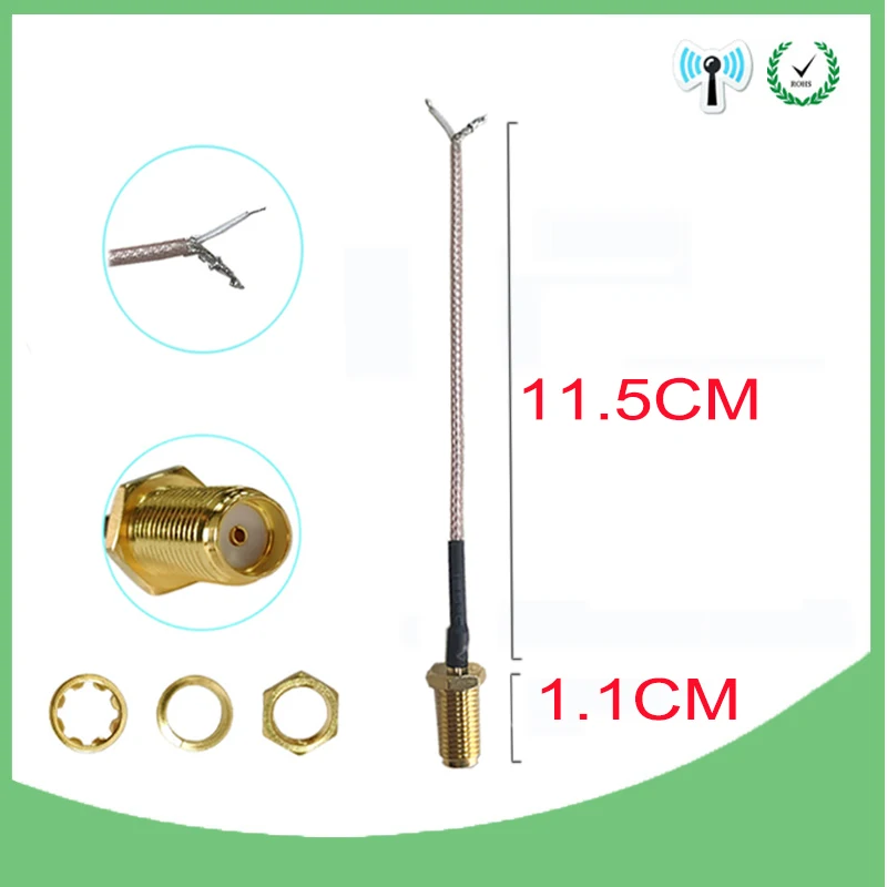 Eoth 20pcs RG316 Coaxial Cable SMA Female Socket  PCB Solder Pigtail Jack plug Wire Connector for WIFI Wireless Router GPS GPRS