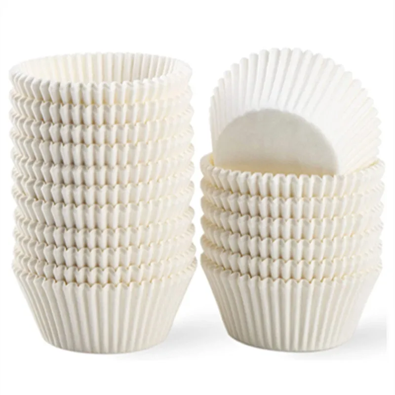 100pcs White Cupcake Liners No Smell Food Grade Grease-Proof Baking Cups Paper Baking Tool Cake oil paper holder