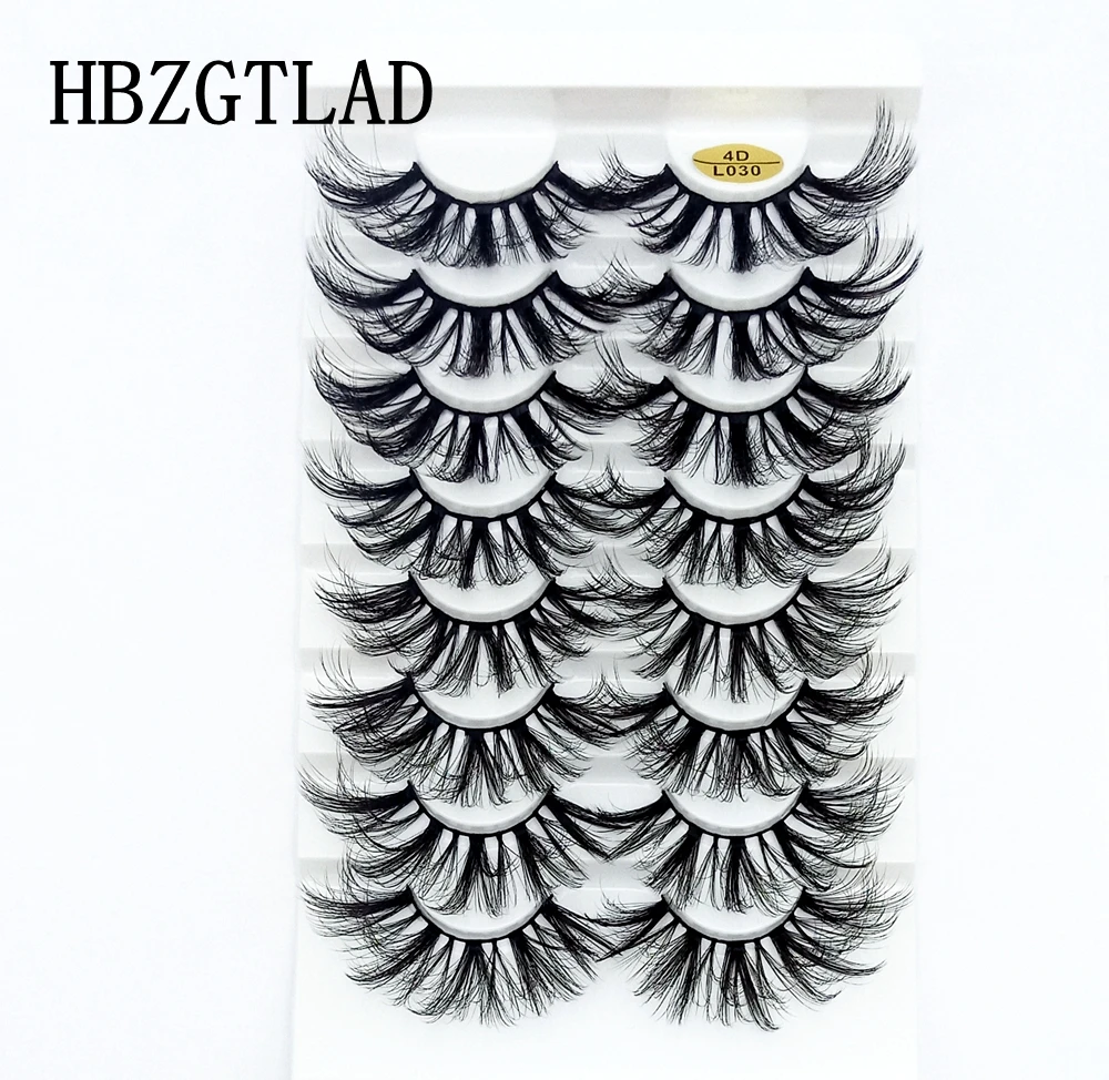 HBZGTLAD 8 Paare 25 mm lange 3D-Nerzwimpern, natürliche, lange, künstliche Wimpern, dramatisches Volumen, falsche Wimpern, Make-up-Verlängerungswimpern – Detail 25