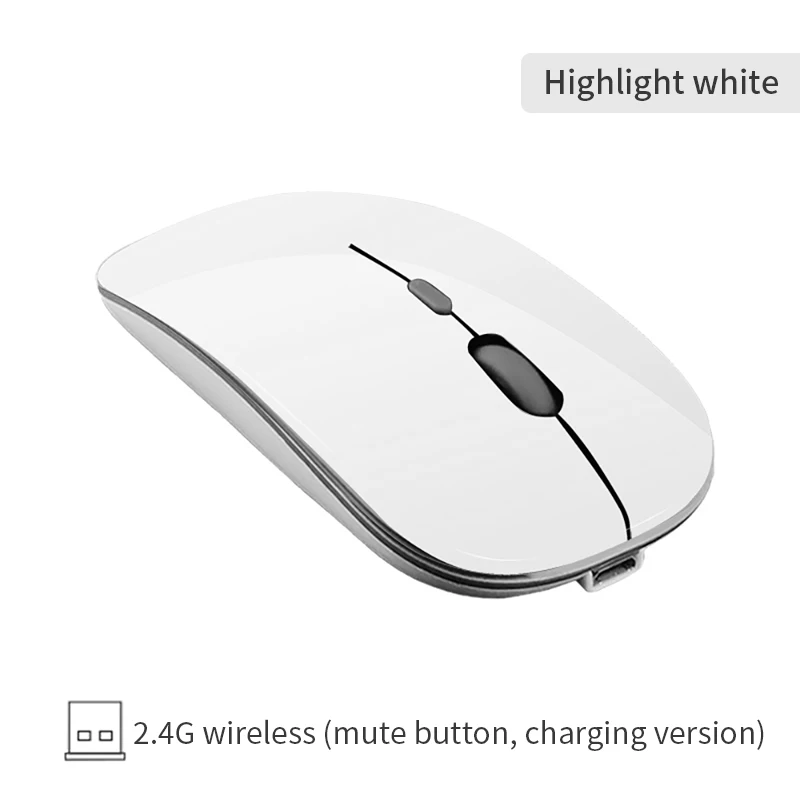 充電式ワイヤレス光学式マウス,1600 dpi,超薄型,2.4ghz,usb,デスクトップおよびラップトップ用の人間工学に基づいたサイレントデバイス
