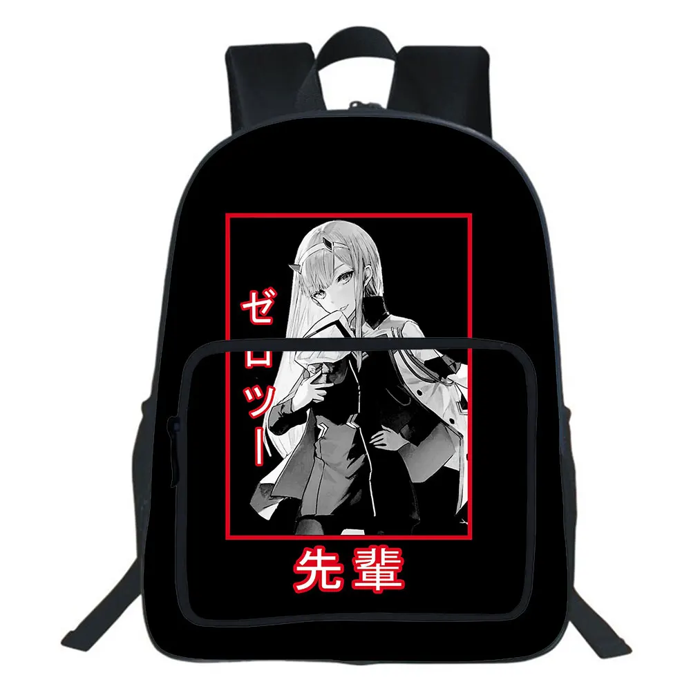 Zero Two Anime Backpack Girl Boy School Bag Teenager Backpacks Darling In The Franxx College Travel Double-layer Backpack