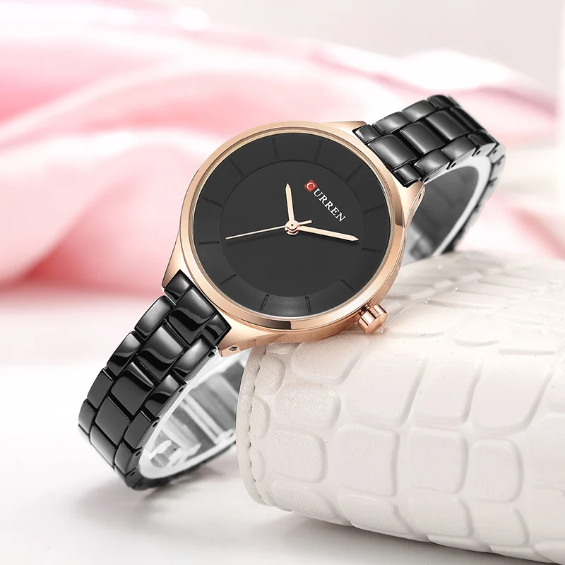 CURREN Top marque mode dames montres en acier inoxydable bande Quartz femme montre-bracelet dames cadeaux horloge Relogio Feminino