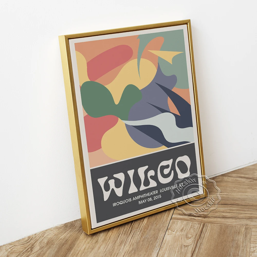 American Alternative Rock Band Wilco Poster, Iroquois Amphitheater Music Gig Prints, Colourful Abstract Fanclub Wall Picture