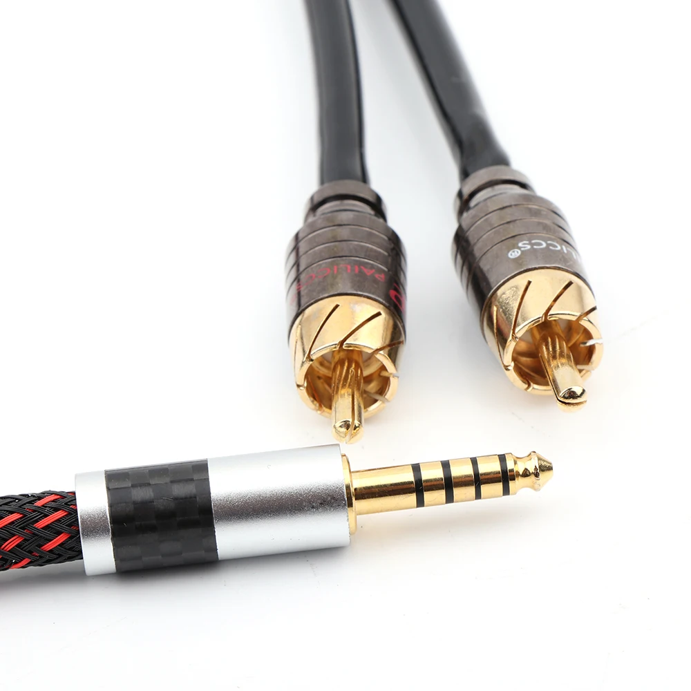 Hifi audio 4.4mm to 2 RCA Upgraded Cable hi-end 4.4 balance audio extension interconnect cable