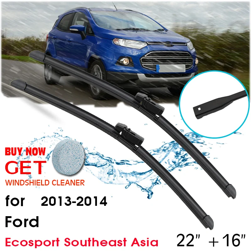 

Car Blade Front Window Windshield Rubber Silicon Refill Wiper For Ford Ecosport Southeast Asia 2013-2014 22"+16" Car Accessories