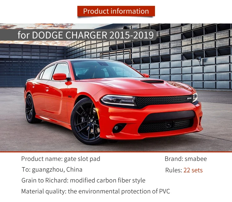 ZUNDUO für Dodge Charger 2015 2016 2017 2018 2019, rutschfeste Torschlitz-Tassenmatte, rutschfeste Türrillenunterlage, internes Zubehör – Detail 2