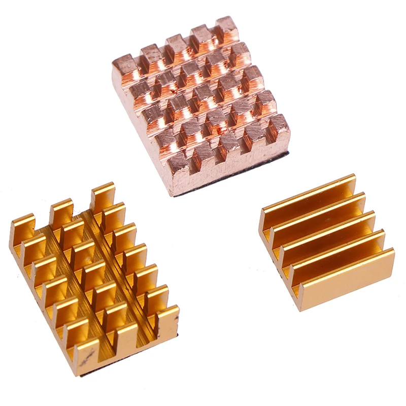 3pcs/set For Raspberry Pi 4B Copper Cooling Pad Heatsink Radiator Cooling Kit Cooler For Raspberry Pi 4 Model B Heat Sink