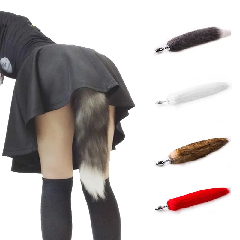 Plug anal queue de renard en acier inoxydable pour hommes et femmes, produit sexuel adulte, plug anal sexy, jouets sexuels cosplay pour couple