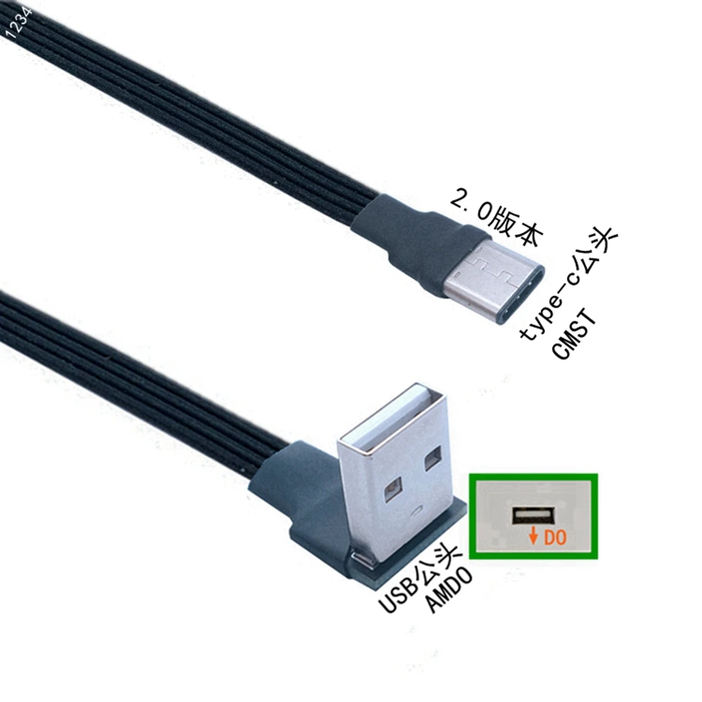 USB إلى نوع C كابل شحن الكوع 90 درجة USB C كابل البيانات مايكرو USB لجميع الهواتف الذكية
