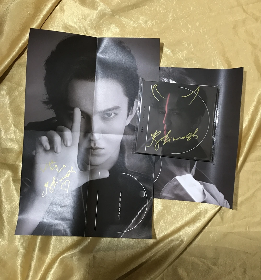hand signed Dimash Kudaibergen:iD autographed album 2CD+lyric hand signed Dimash Kudaibergen:iD autographed album 2CD+lyric