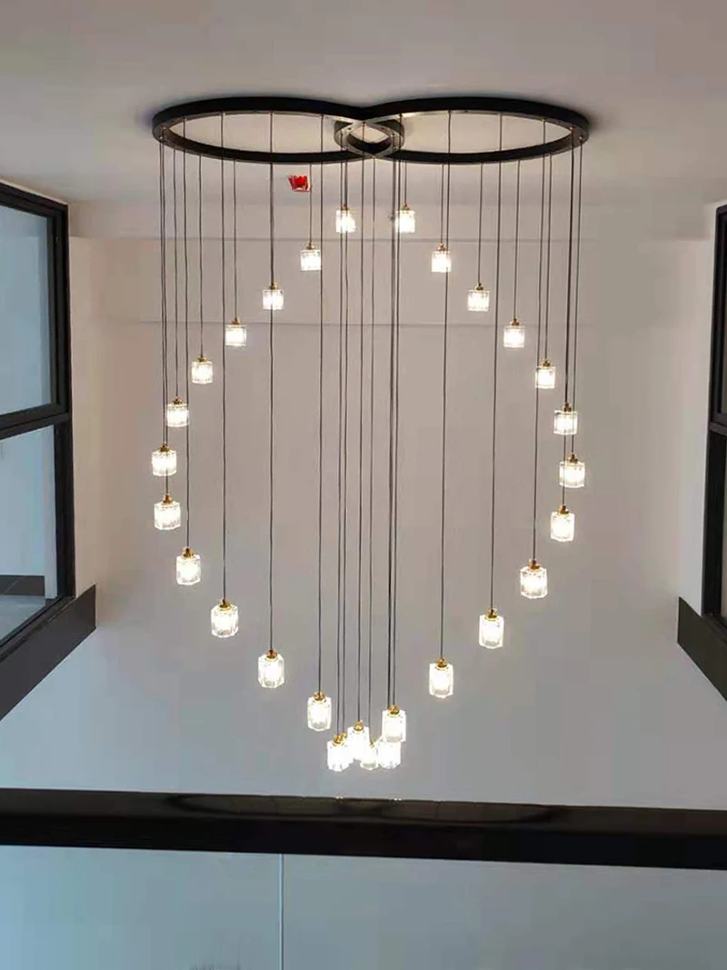 

Modern LED Chandeliers For Living Dining Room Spiral Staircase Bedroom Hanging Light Nordic Pendant Lamp Creative Lighting